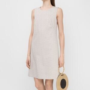 Peserico Sleeveless Dress with Beige Polka Dots Size 4